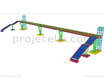 çelik yaya üst geçit köprüsü